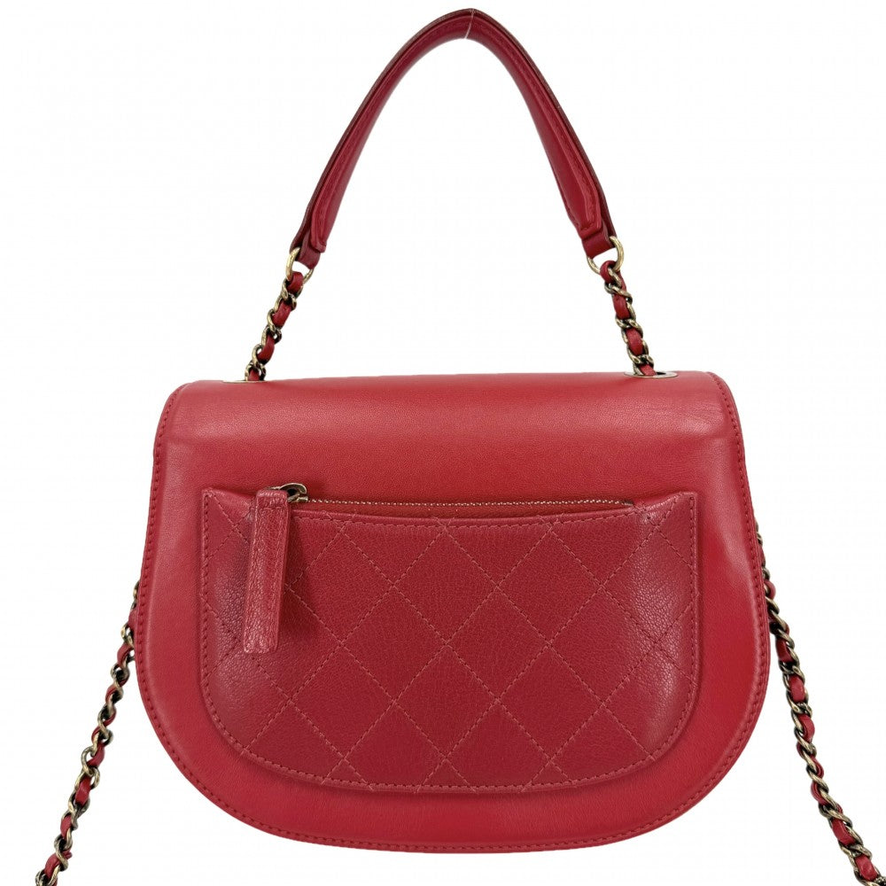 【開店SALE】 CHANEL シャネル 2WAY マトラッセ ココカーブ ショルダーバッグ ハンドバッグ ココマーク レザー レッド 赤 ゴールド金具 レディース【中古品】