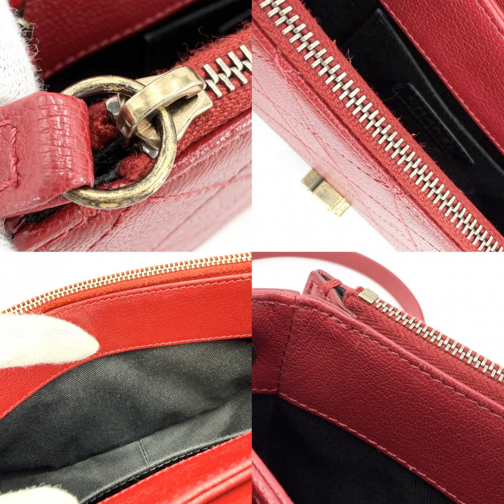 【開店SALE】 CHANEL シャネル 2WAY マトラッセ ココカーブ ショルダーバッグ ハンドバッグ ココマーク レザー レッド 赤 ゴールド金具 レディース【中古品】