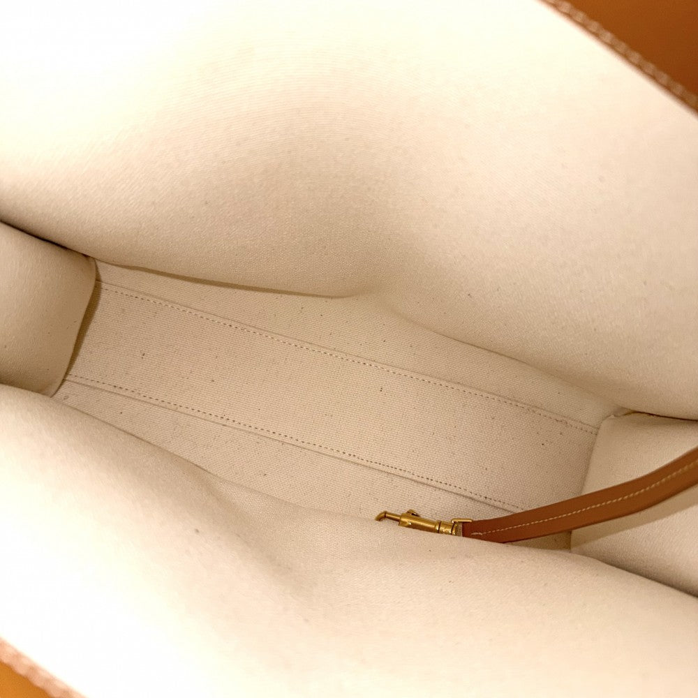 CELINE セリーヌ 2WAY スモール バーティカルカバ ショルダーバッグ トートバッグ ハンドバッグ 192082BNZ.02NT キャンバス レザー アイボリー ブラウン 茶 ゴールド金具 レディース【中古品】
