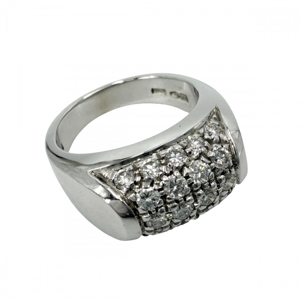 【開店SALE】 BVLGARI ブルガリ 指輪 トロンケットリング ジュエリー アクセサリー Au750 18金WG K18ホワイトゴールド ダイヤモンド 約12号 レディース 約11.1g【中古品】