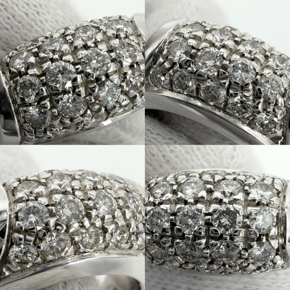 【開店SALE】 BVLGARI ブルガリ 指輪 トロンケットリング ジュエリー アクセサリー Au750 18金WG K18ホワイトゴールド ダイヤモンド 約12号 レディース 約11.1g【中古品】
