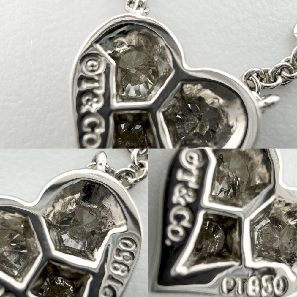 TIFFANY&Co. ティファニー ネックレス センチメンタル ハート ジュエリー アクセサリー Pt950プラチナ ダイヤモンド レディース 約3.3g【中古品】