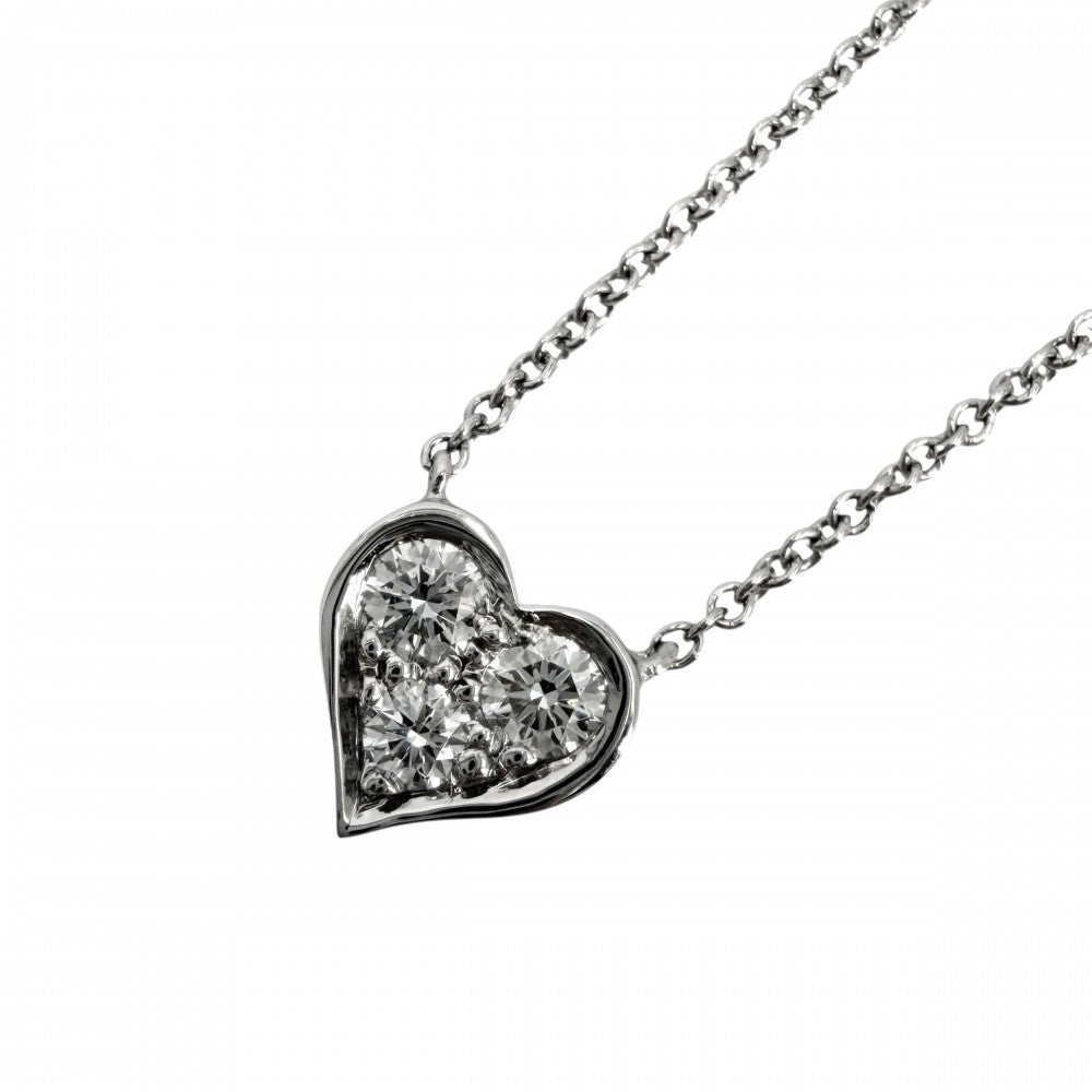 TIFFANY&Co. ティファニー ネックレス センチメンタル ハート ジュエリー アクセサリー Pt950プラチナ ダイヤモンド レディース 約3.3g【中古品】