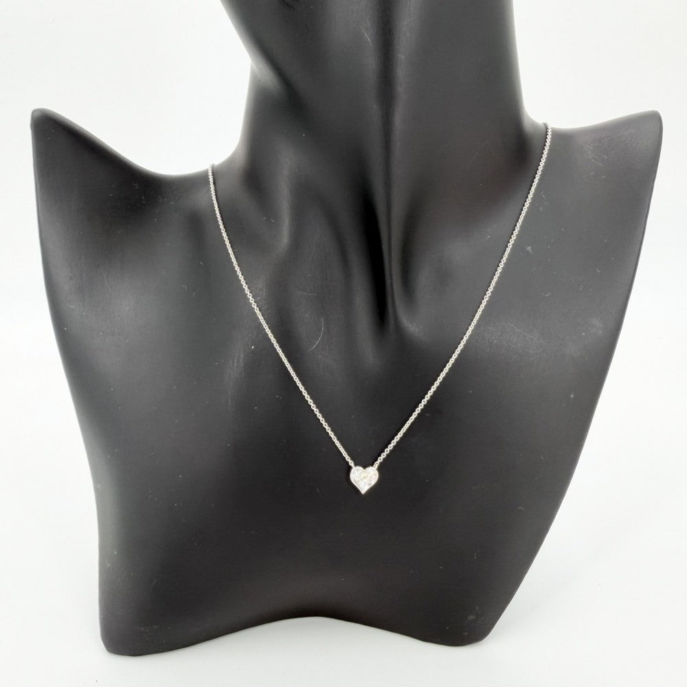 TIFFANY&Co. ティファニー ネックレス センチメンタル ハート ジュエリー アクセサリー Pt950プラチナ ダイヤモンド レディース 約3.3g【中古品】