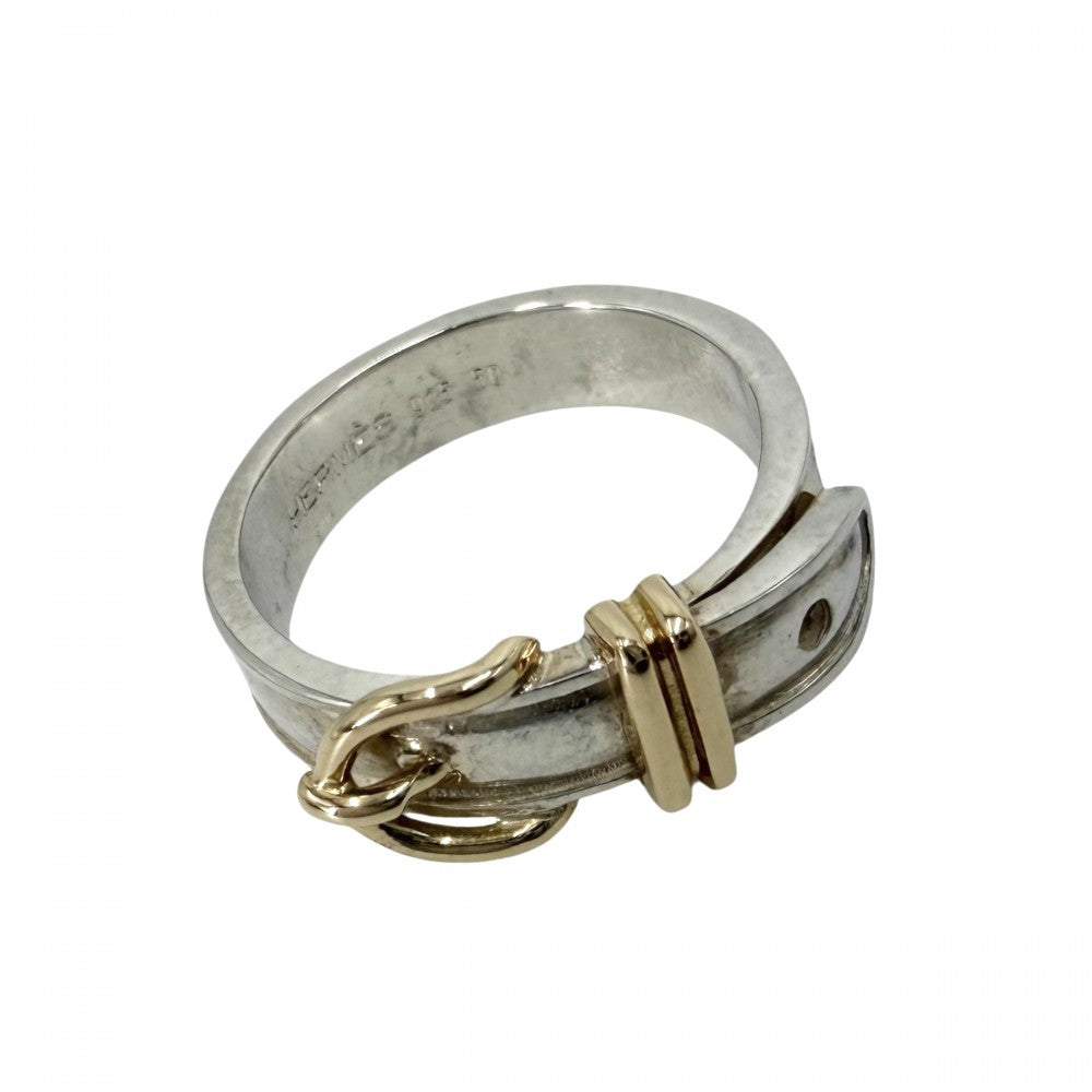 【開店SALE】 HERMES エルメス 指輪 サンチュール リング アクセサリー ジュエリー ベルトモチーフ Au750 18金 シルバー925 K18ゴールド 約9.5号 レディース 約4.4g【中古品】
