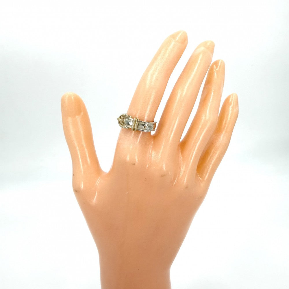 【開店SALE】 HERMES エルメス 指輪 サンチュール リング アクセサリー ジュエリー ベルトモチーフ Au750 18金 シルバー925 K18ゴールド 約9.5号 レディース 約4.4g【中古品】