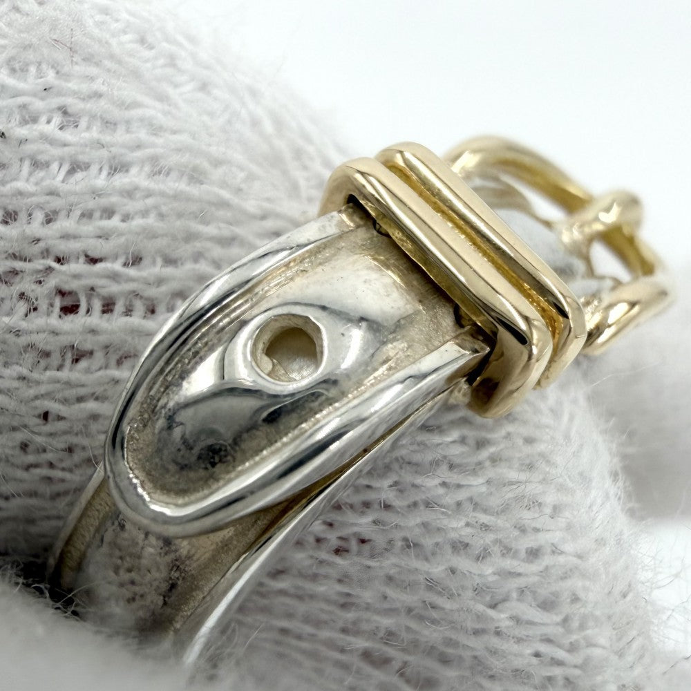 【開店SALE】 HERMES エルメス 指輪 サンチュール リング アクセサリー ジュエリー ベルトモチーフ Au750 18金 シルバー925 K18ゴールド 約9.5号 レディース 約4.4g【中古品】