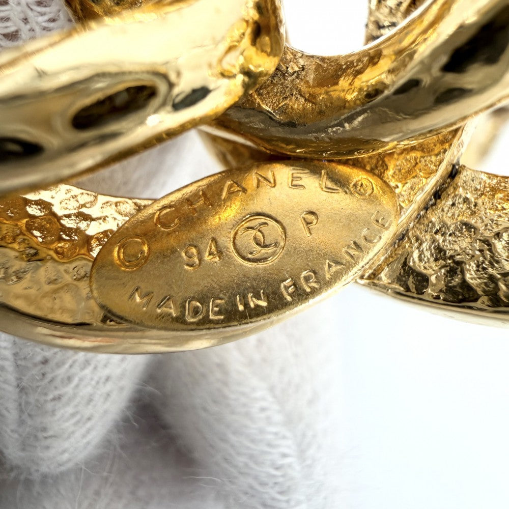 【開店SALE】 CHANEL シャネル ブレスレット ココマーク チェーン ゴールド ヴィンテージ アクセサリー 太め GP 94P レディース 約80.2g 1994年【中古品】