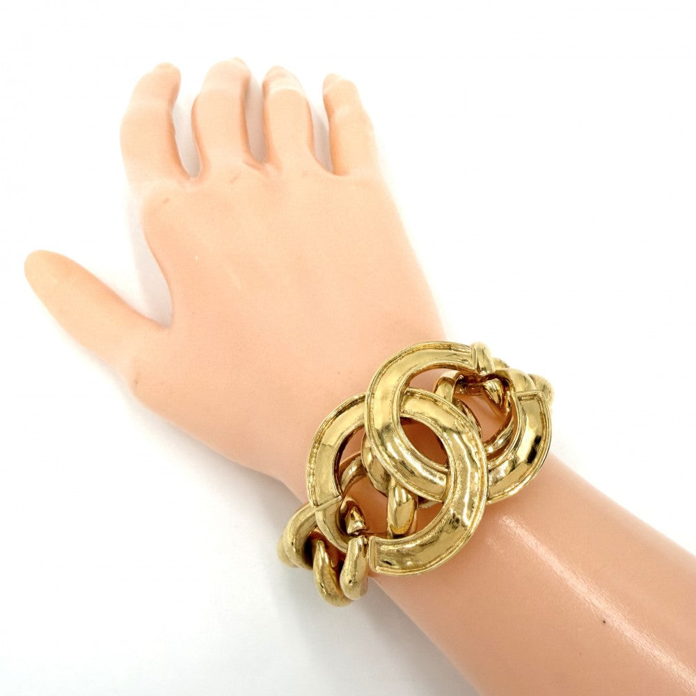 【開店SALE】 CHANEL シャネル ブレスレット ココマーク チェーン ゴールド ヴィンテージ アクセサリー 太め GP 94P レディース 約80.2g 1994年【中古品】