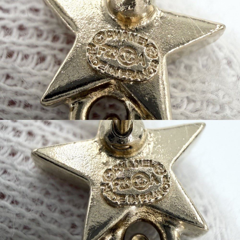 CHANEL シャネル ピアス ココマーク スイング アクセサリー スター 星 GP ラインストーン ABB278 F23A ゴールド レディース 約4.1g 2023年【中古品】