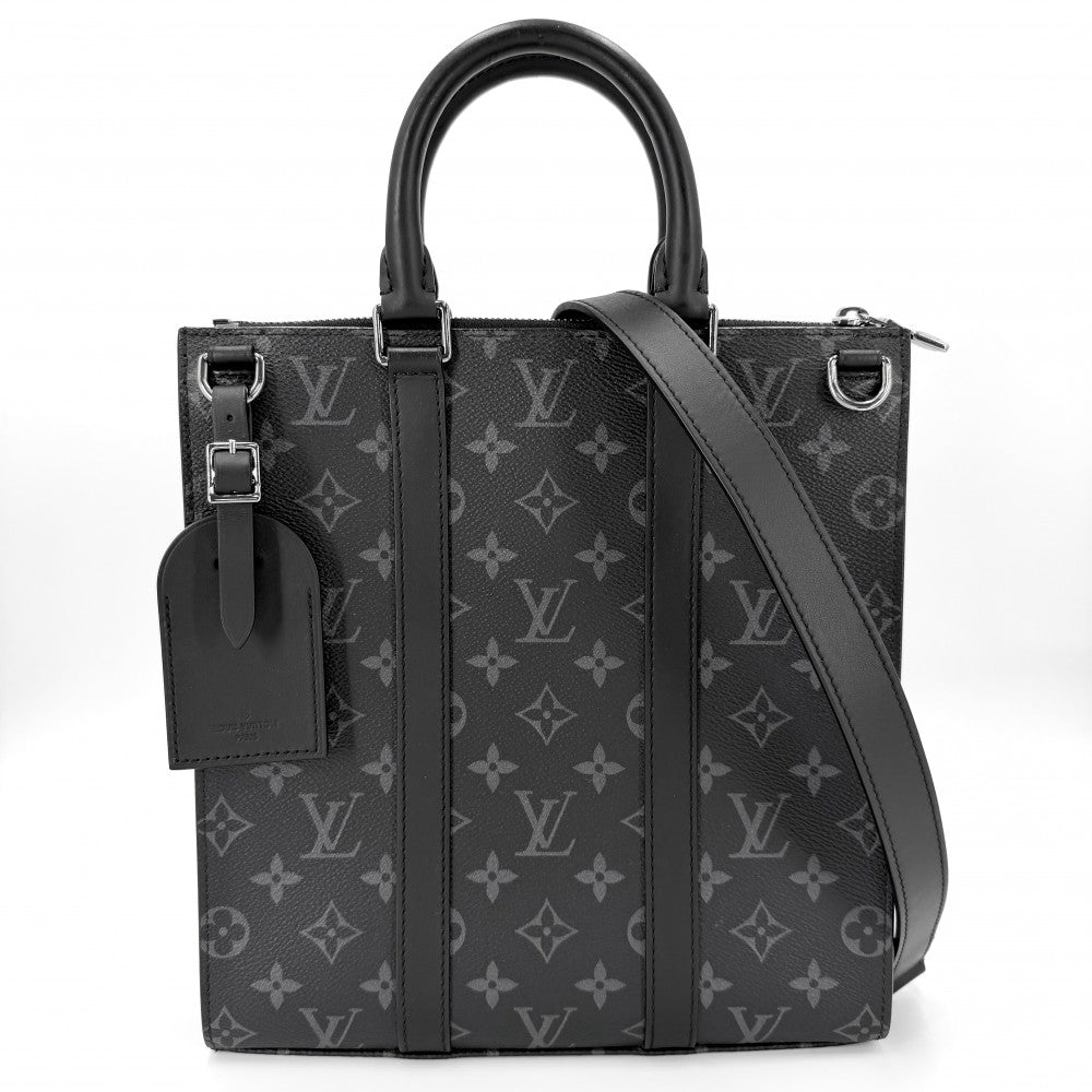 LOUIS VUITTON ルイヴィトン 2WAY モノグラムエクリプス サックプラクロス ハンドバッグ ショルダーバッグ ブラック 黒 M46098 ノワール シルバー金具 メンズ【中古品】