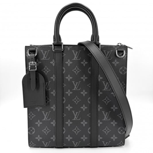 LOUIS VUITTON ルイヴィトン 2WAY モノグラムエクリプス サックプラクロス ハンドバッグ ショルダーバッグ ブラック 黒 M46098 ノワール シルバー金具 メンズ【中古品】