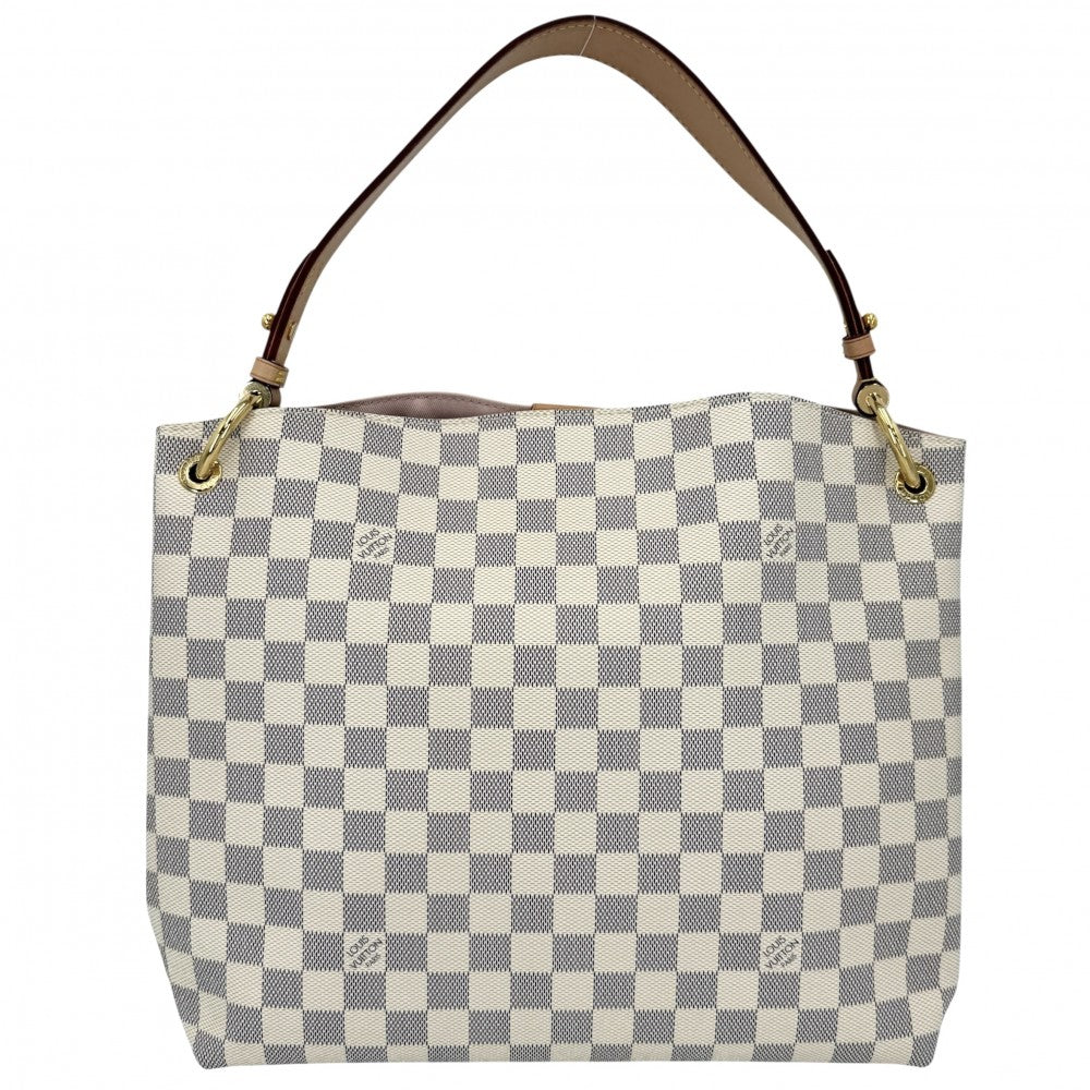 【開店SALE】 LOUIS VUITTON ルイヴィトン ハンドバッグ GLACEFUL PM ダミエアズール グレースフルPM ワンハンドル N42249 ホワイト 白 ゴールド金具 レディース【中古品】
