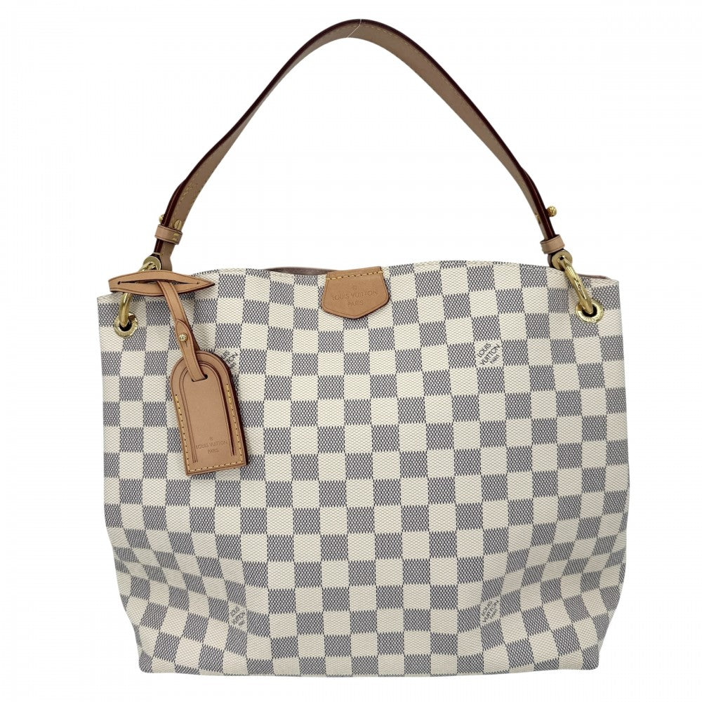 【開店SALE】 LOUIS VUITTON ルイヴィトン ハンドバッグ GLACEFUL PM ダミエアズール グレースフルPM ワンハンドル N42249 ホワイト 白 ゴールド金具 レディース【中古品】