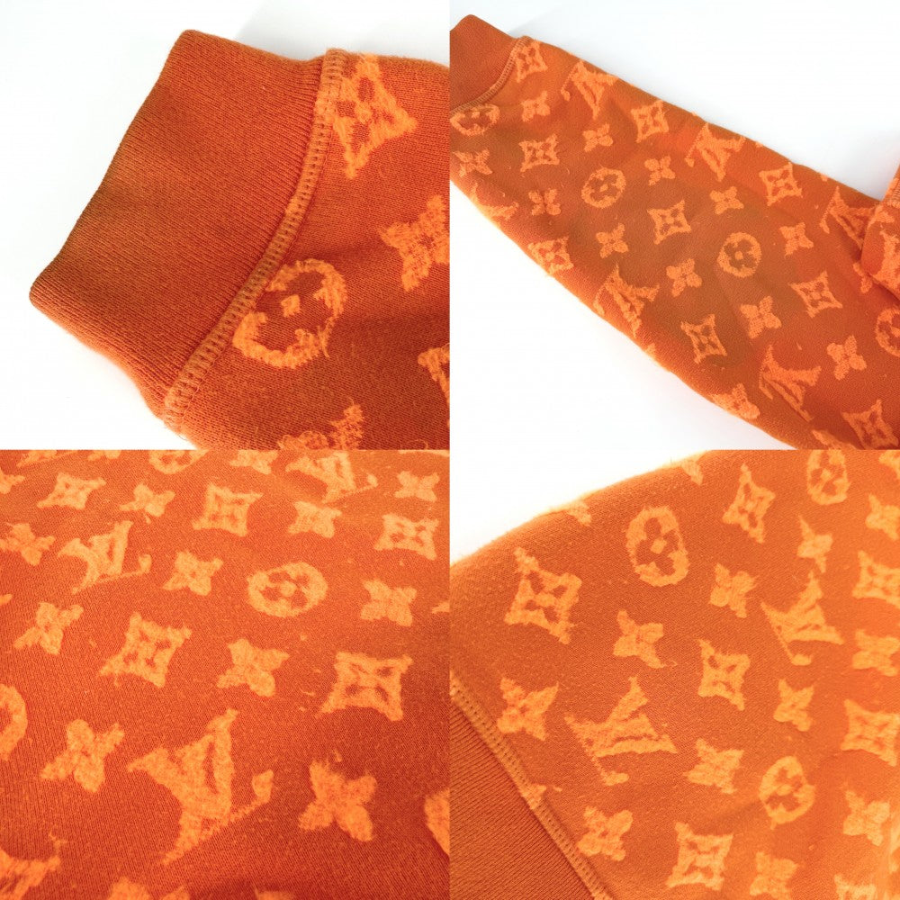 LOUIS VUITTON ルイヴィトン スウェット モノグラム ジャガード トップス クルーネック トレーナー 長袖 アパレル 服 L オレンジ 秋 冬 コットン アクリル ウール メンズ【中古品】