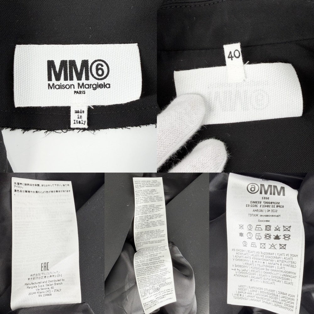 【秋物特集】 MAISON MARGIELA メゾンマルジェラ ベスト メゾンマルジェラ ロングノースリーブジャケット バックホールベスト ジレ 40 ブラック 黒 春 秋 ポリエステル レーヨン ポリウレタン レディース【中古品】