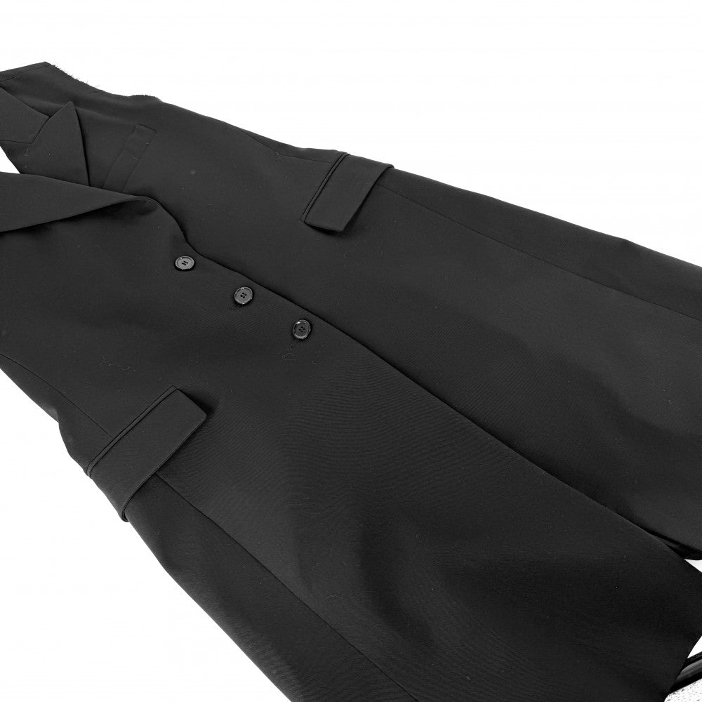 【秋物特集】 MAISON MARGIELA メゾンマルジェラ ベスト メゾンマルジェラ ロングノースリーブジャケット バックホールベスト ジレ 40 ブラック 黒 春 秋 ポリエステル レーヨン ポリウレタン レディース【中古品】