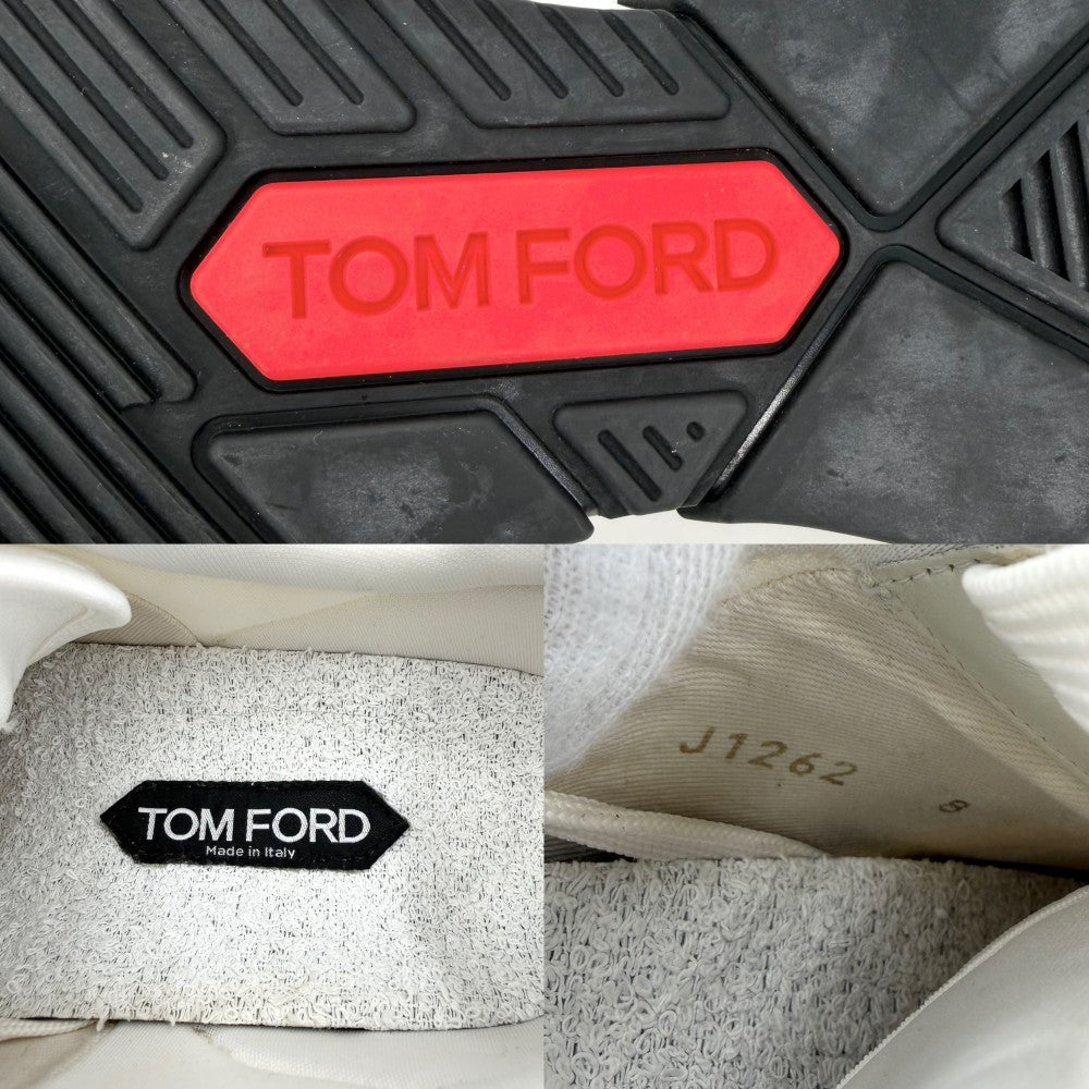 TOM FORD トムフォード スニーカー Jagga シューズ 靴 8サイズ 約26.5cm スウェード ホワイト 白 メンズ【中古品】