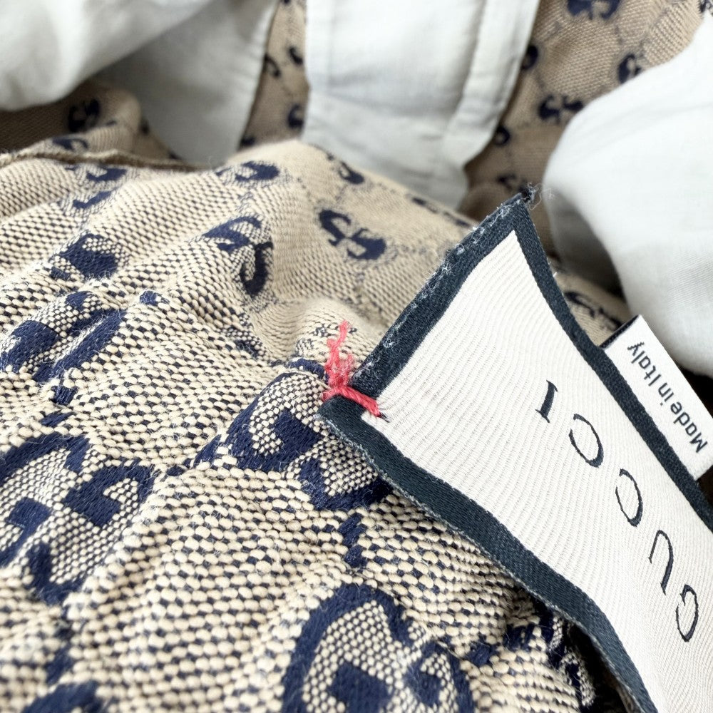 GUCCI グッチ パンツ インターロッキングG GG ボトムス 52 658090 ブラウン 茶 ネイビー 紺 コットン ポリエステル メンズ【中古品】