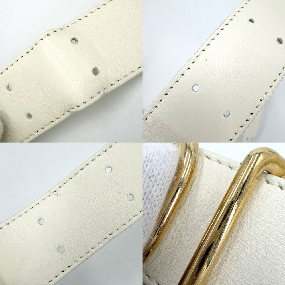 JIL SANDER ジルサンダー ショルダーバッグ カンノーロスモール Cannolo ホワイト レザー エッグシェル ゴールド金具 レディース【中古品】
