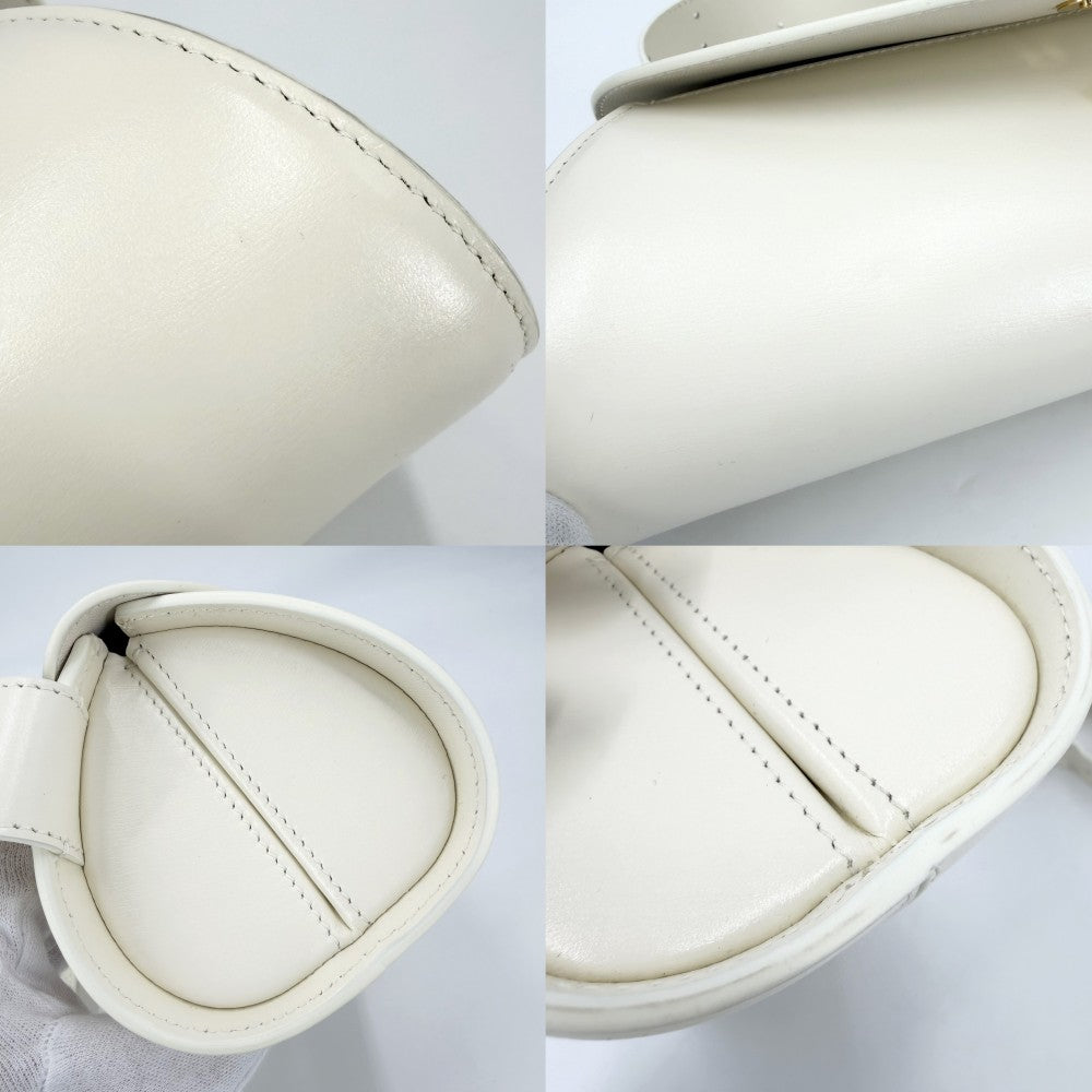 JIL SANDER ジルサンダー ショルダーバッグ カンノーロスモール Cannolo ホワイト レザー エッグシェル ゴールド金具 レディース【中古品】