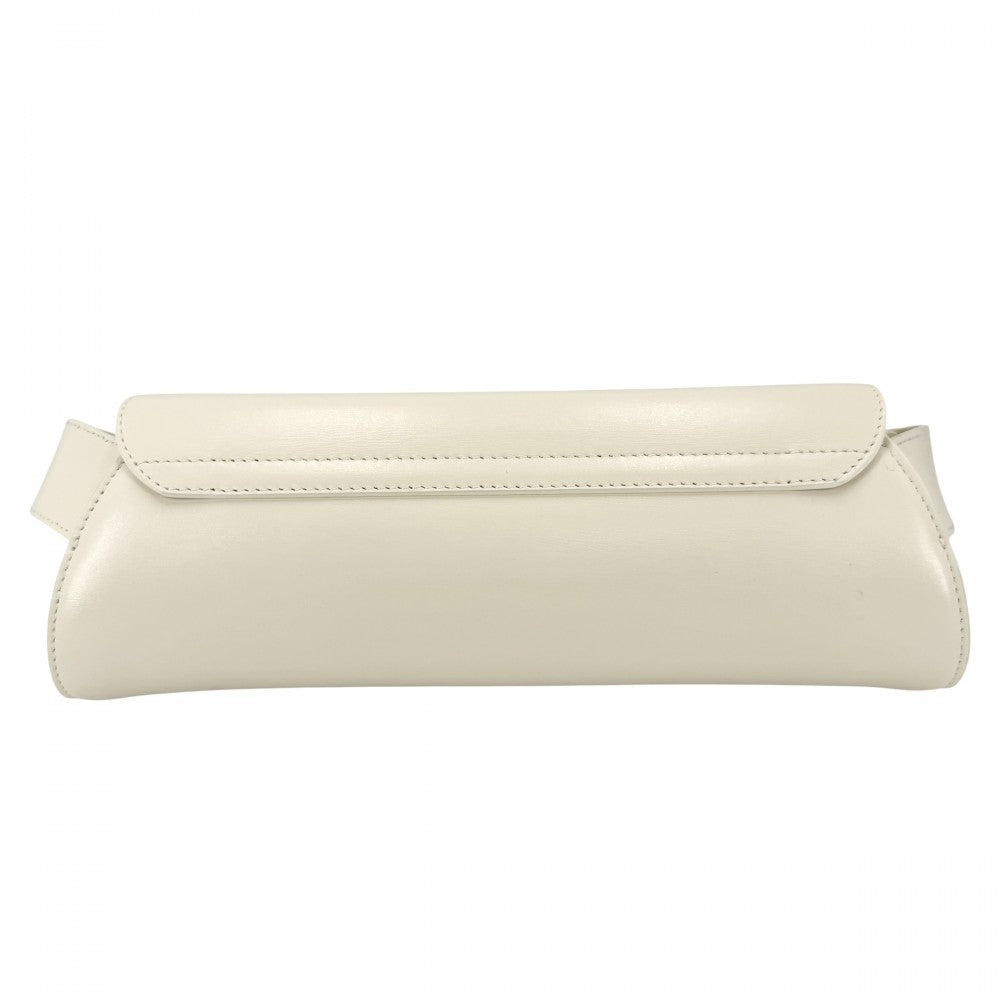 JIL SANDER ジルサンダー ショルダーバッグ カンノーロスモール Cannolo ホワイト レザー エッグシェル ゴールド金具 レディース【中古品】