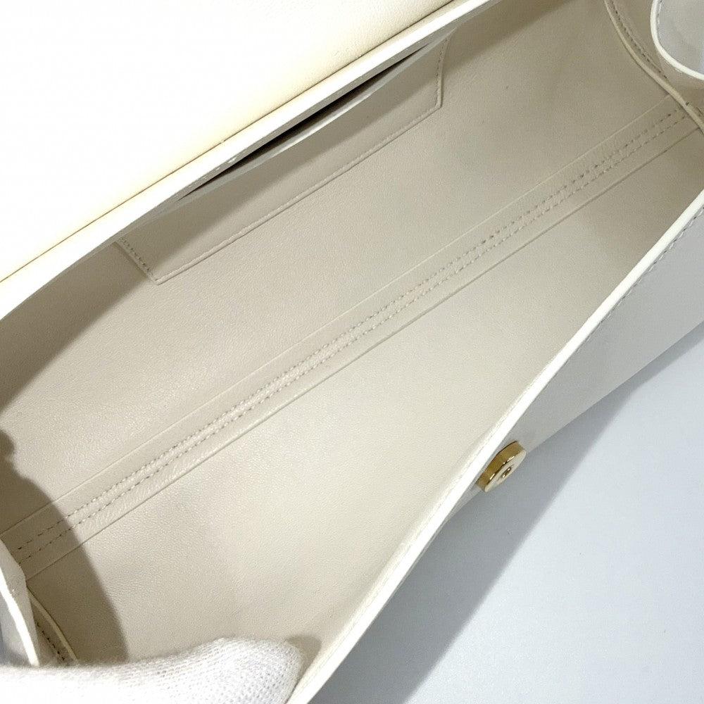 JIL SANDER ジルサンダー ショルダーバッグ カンノーロスモール Cannolo ホワイト レザー エッグシェル ゴールド金具 レディース【中古品】