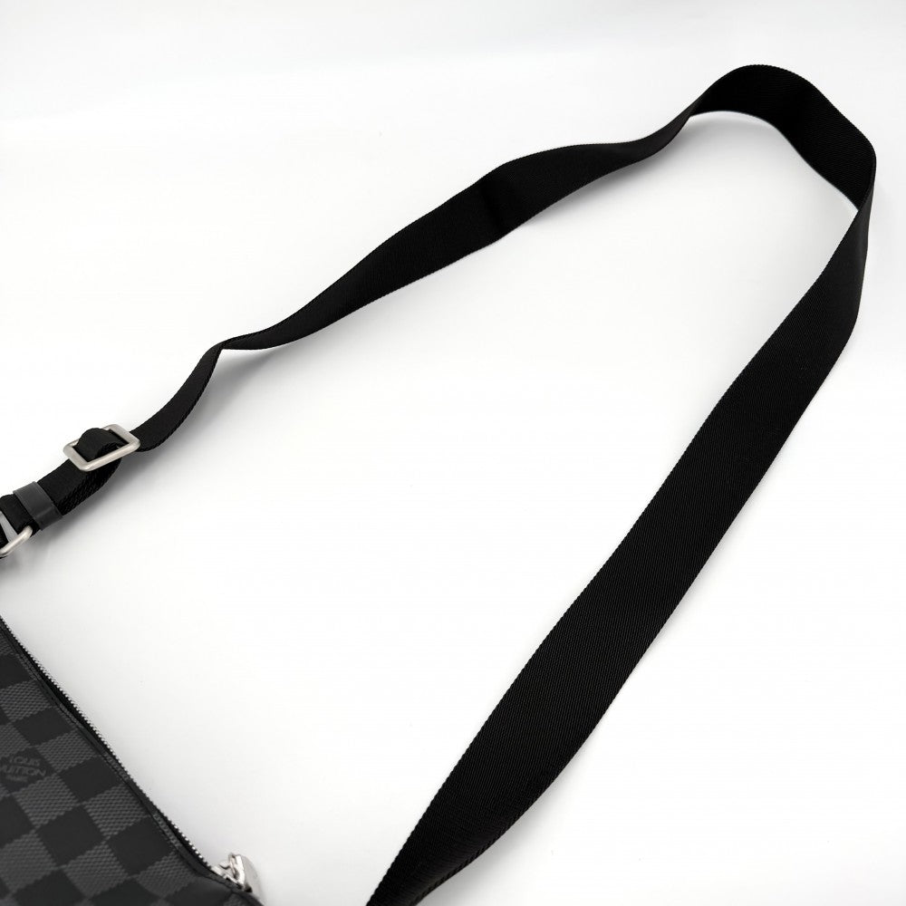 【開店SALE】 LOUIS VUITTON ルイヴィトン ショルダーバッグ ダミエアンフィニ ディスカバリーメッセンジャーPPM N40122 ブラック 黒 マットシルバー金具 メンズ【中古品】