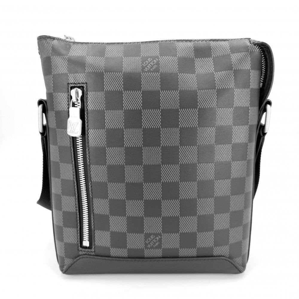 【開店SALE】 LOUIS VUITTON ルイヴィトン ショルダーバッグ ダミエアンフィニ ディスカバリーメッセンジャーPPM N40122 ブラック 黒 マットシルバー金具 メンズ【中古品】