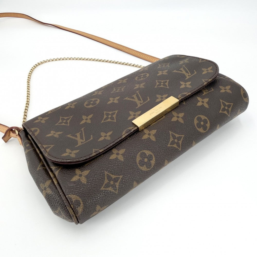 LOUIS VUITTON ルイヴィトン 2WAY フェイボリットMM チェーンハンドバッグ ショルダーバッグ ブラウン 茶 M40718 モノグラムキャンバス ゴールド金具 レディース【中古品】