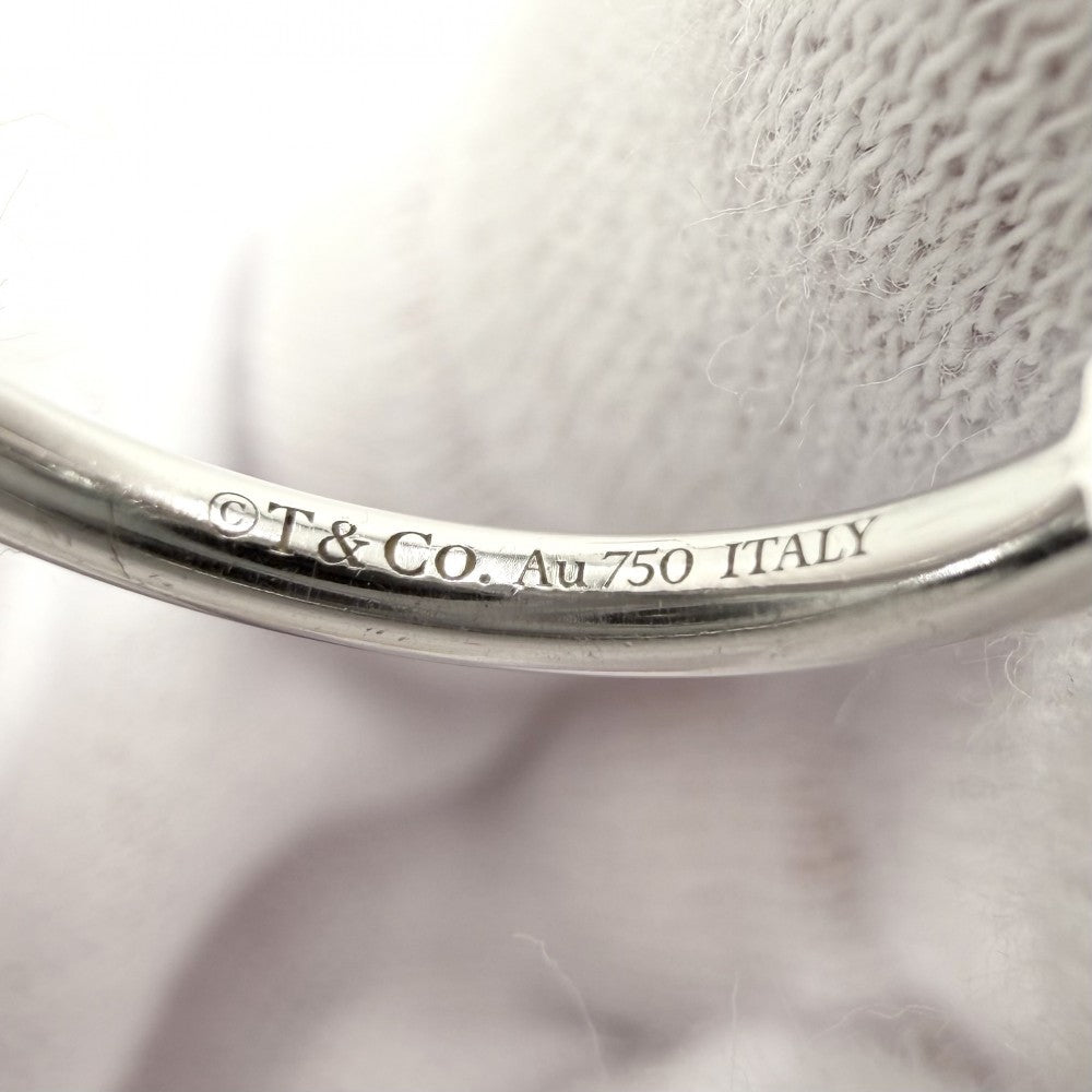 【開店SALE】 TIFFANY&Co. ティファニー 指輪 ティファニーT Tワイヤーリング ジュエリー 18金WG Au750 K18ホワイトゴールド ダイヤモンド0.07ct 約9号 64028146 ブルー 青 シルバー レディース 約4.4g【中古品】