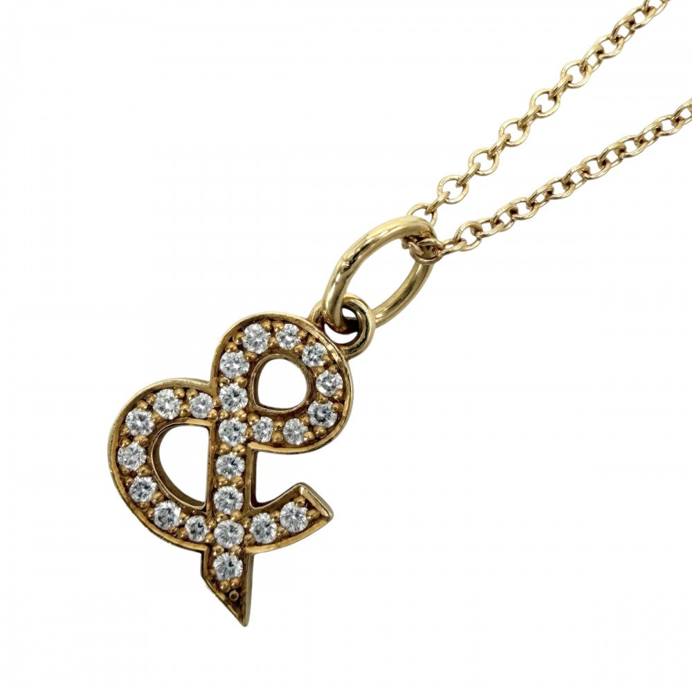 TIFFANY&Co. ティファニー ネックレス アンパサンド ジュエリー アクセサリー 18金YG Au750 K18イエローゴールド ダイヤモンド レディース 約2.4g【中古品】