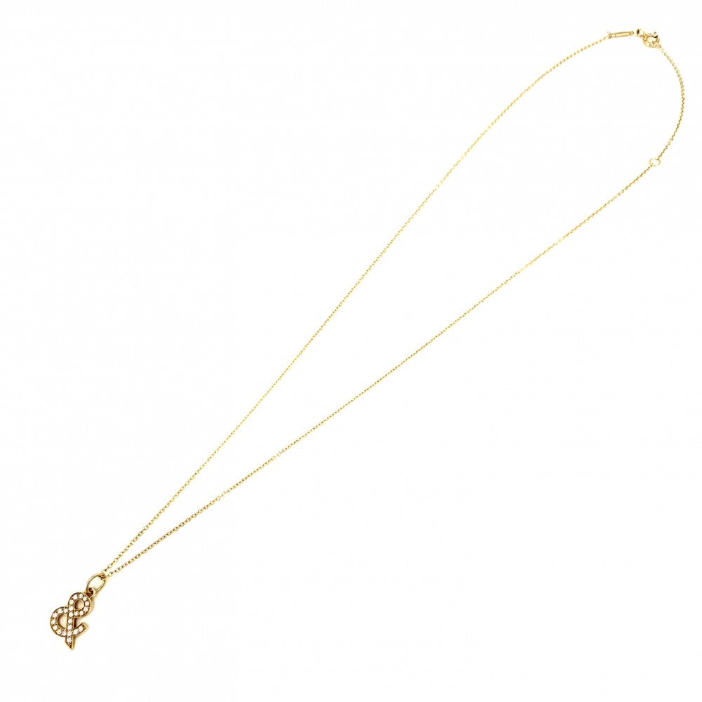 TIFFANY&Co. ティファニー ネックレス アンパサンド ジュエリー アクセサリー 18金YG Au750 K18イエローゴールド ダイヤモンド レディース 約2.4g【中古品】