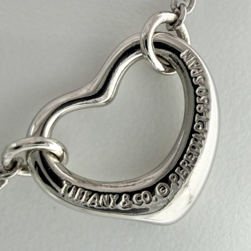 【開店SALE】 TIFFANY&Co. ティファニー ブレスレット エルサ・ペレッティ オープンハート 5P アクセサリー ジュエリー Pt950プラチナ レディース 約7.3g【中古品】