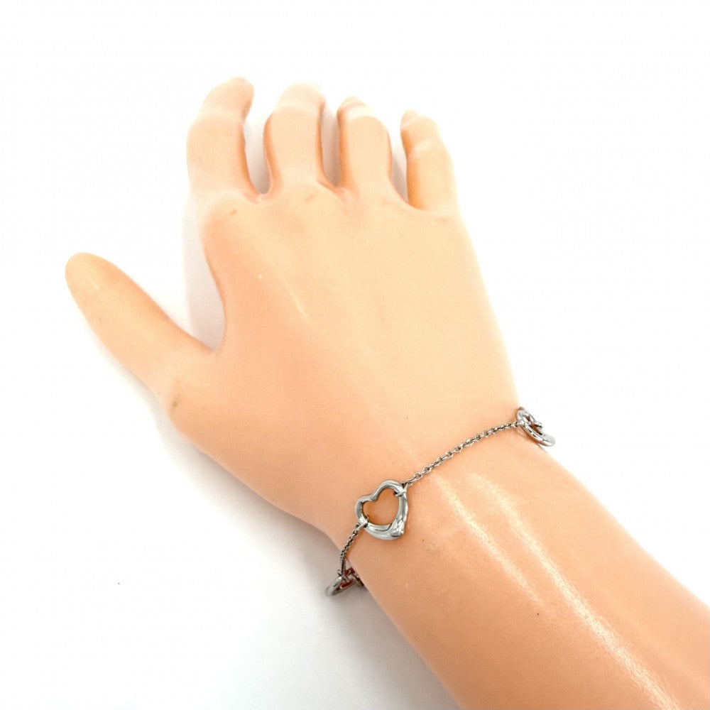 【開店SALE】 TIFFANY&Co. ティファニー ブレスレット エルサ・ペレッティ オープンハート 5P アクセサリー ジュエリー Pt950プラチナ レディース 約7.3g【中古品】