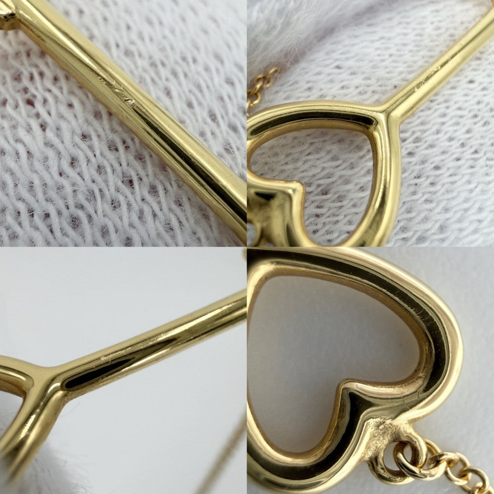 【開店SALE】 TIFFANY&Co. ティファニー ネックレス ハート キー キーモチーフ ジュエリー アクセサリー 18金YG Au750 K18イエローゴールド レディース 約2.4g【中古品】