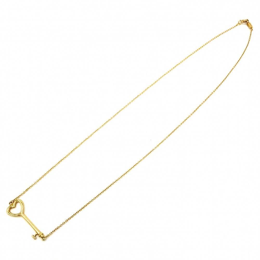 【開店SALE】 TIFFANY&Co. ティファニー ネックレス ハート キー キーモチーフ ジュエリー アクセサリー 18金YG Au750 K18イエローゴールド レディース 約2.4g【中古品】