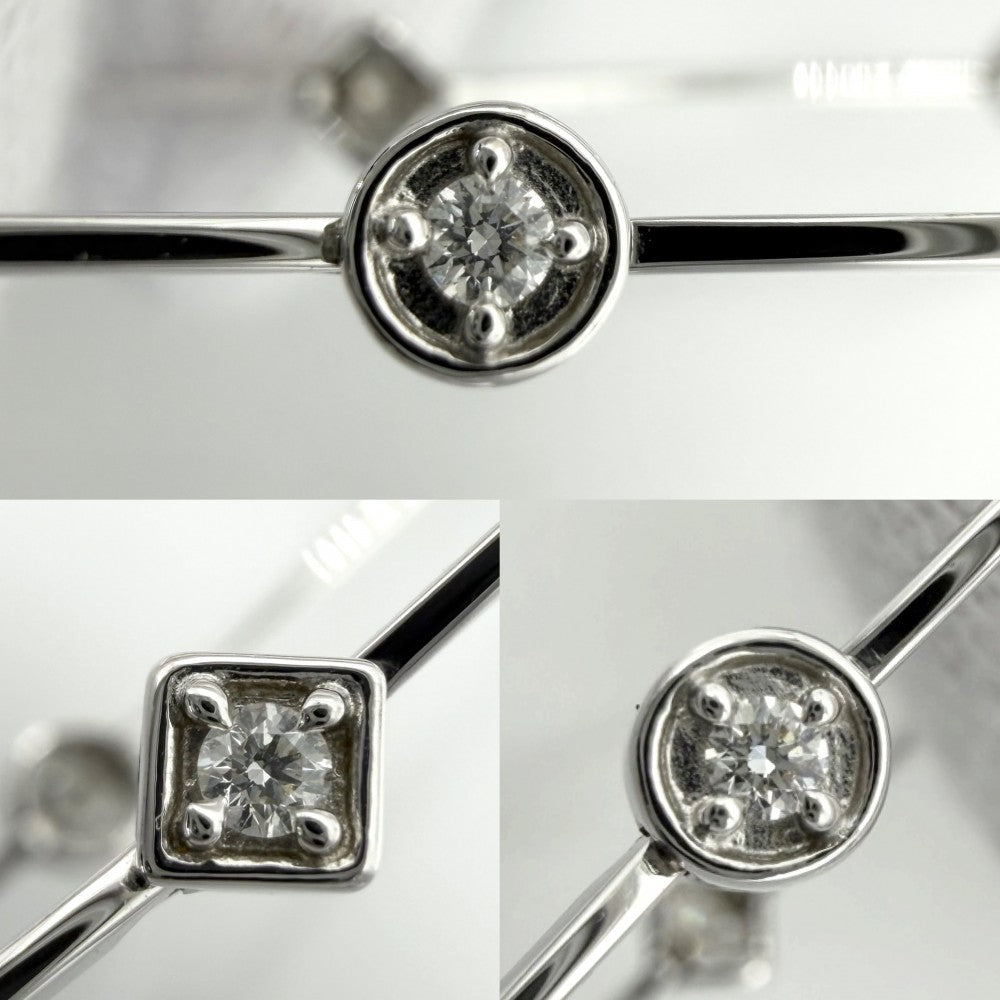 【開店SALE】 TASAKI タサキ ブレスレット ステーション アクセサリー ジュエリー 18金WG Au750 K18ホワイトゴールド ダイヤモンド0.13ct レディース 約4.0g【中古品】