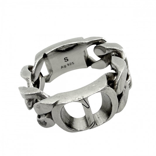 Dior ディオール 指輪 CD Icon チェーンリンク リング アクセサリー ジュエリー Sサイズ 約18号 メンズ 約12.4g【中古品】