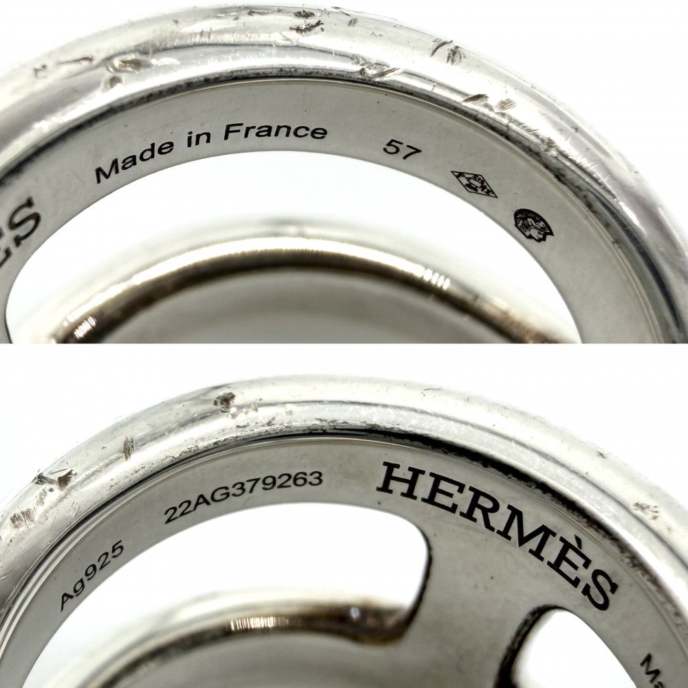 HERMES エルメス 指輪 オスモズGM リング アクセサリー ジュエリー 小物 57サイズ シルバー925 約16号 シルバー メンズ 約15.7g【中古品】