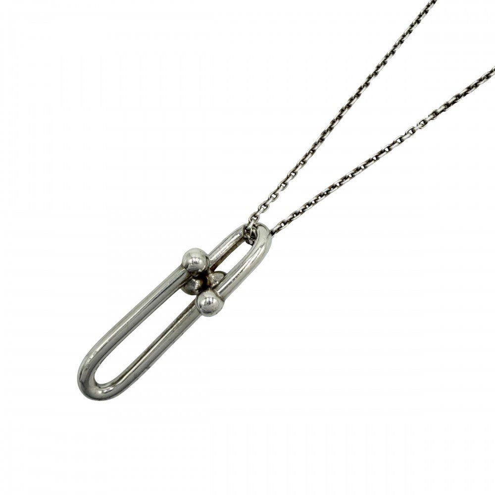 【開店SALE】 TIFFANY&Co. ティファニー ネックレス ハードウェア 細長リンク ペンダント ジュエリー アクセサリー メンズ レディース シルバー925 ユニセックス 約8.3g【中古品】