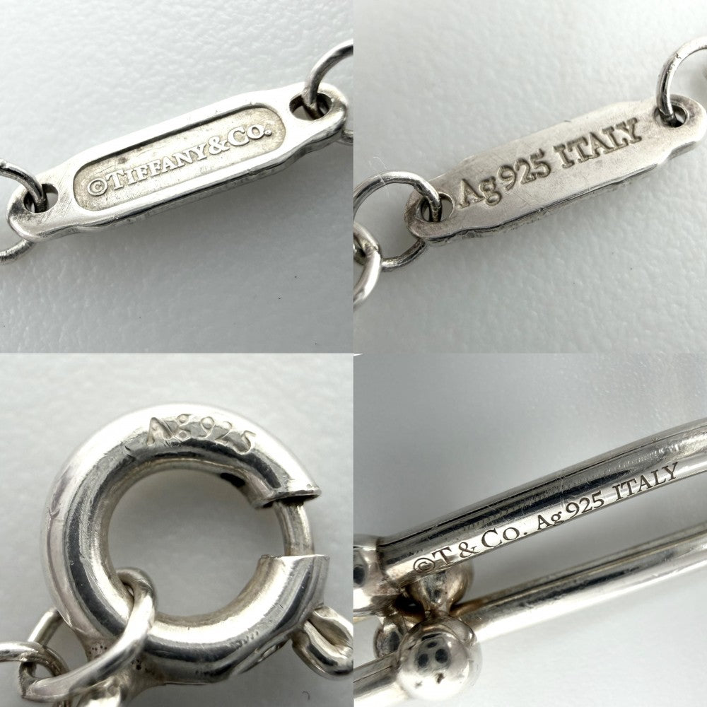 TIFFANY&Co. ティファニー ネックレス ハードウェア 細長リンク ペンダント ジュエリー アクセサリー メンズ レディース シルバー925 ユニセックス 約8.3g【中古品】