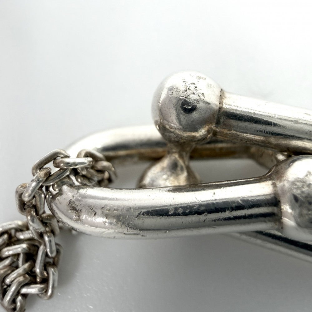 【開店SALE】 TIFFANY&Co. ティファニー ネックレス ハードウェア 細長リンク ペンダント ジュエリー アクセサリー メンズ レディース シルバー925 ユニセックス 約8.3g【中古品】