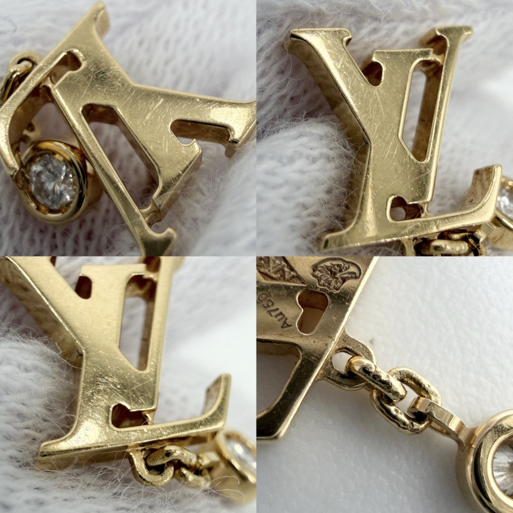 LOUIS VUITTON ルイヴィトン ピアス イディール ブロッサム LV アクセサリー ジュエリー Au750 18金YG K18イエローゴールド ダイヤモンド0.03(1個あたり)ct Q96495 レディース 約2.2g【中古品】