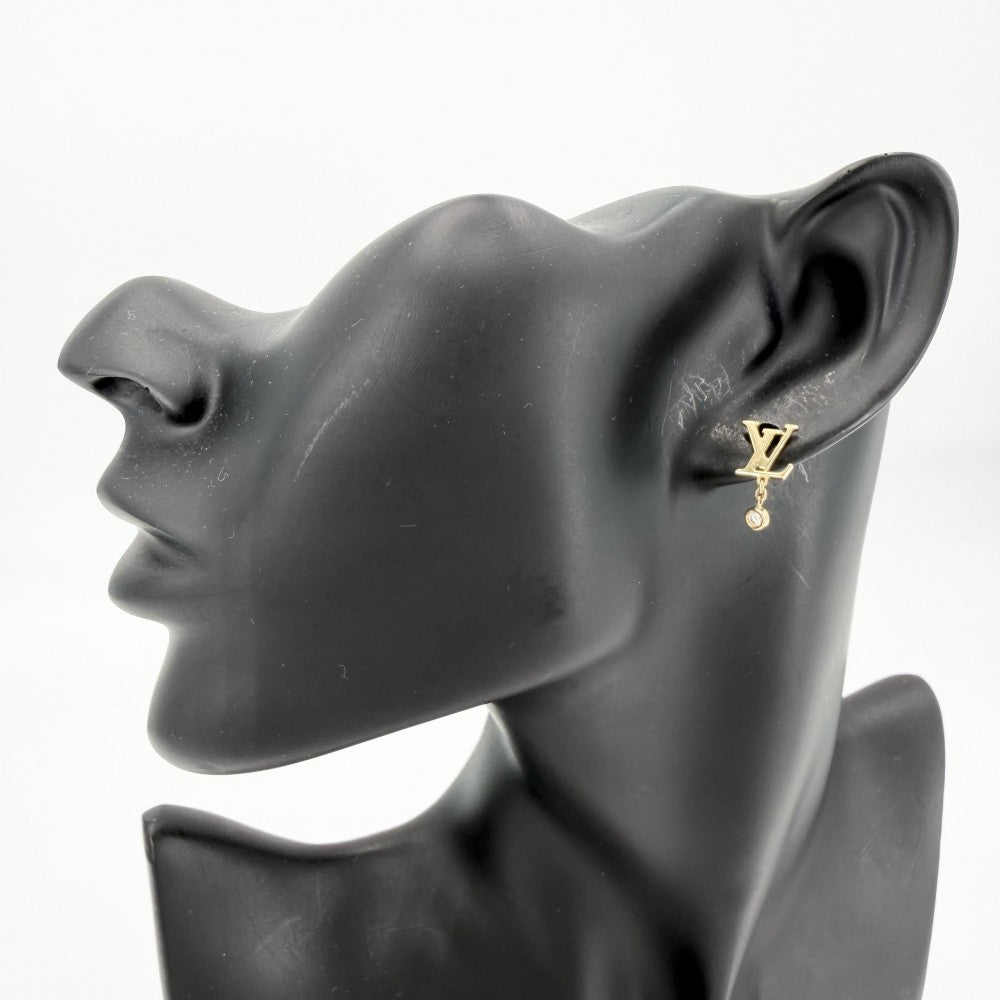 LOUIS VUITTON ルイヴィトン ピアス イディール ブロッサム LV アクセサリー ジュエリー Au750 18金YG K18イエローゴールド ダイヤモンド0.03(1個あたり)ct Q96495 レディース 約2.2g【中古品】