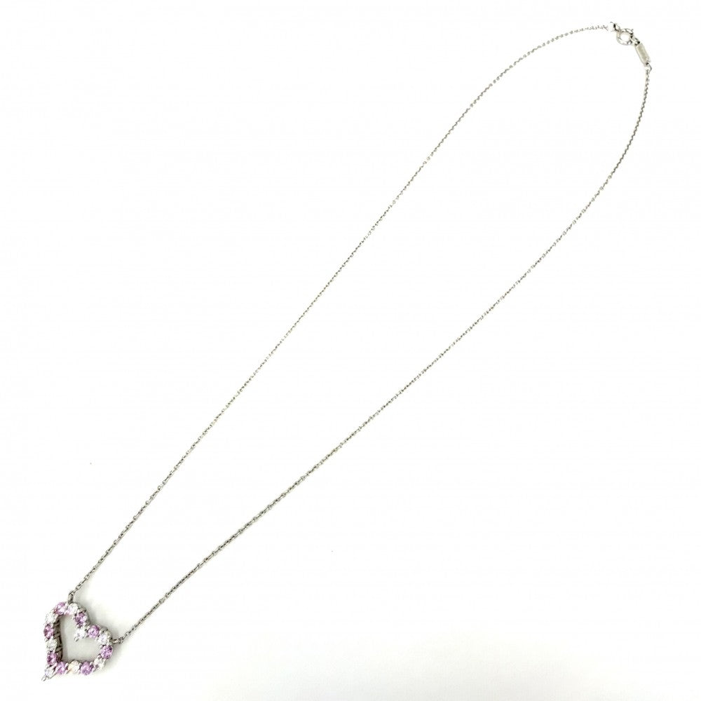 TIFFANY&Co. ティファニー ネックレス センチメンタル ハート ジュエリー アクセサリー Pt950プラチナ ダイヤモンド レディース 約4.9g【中古品】
