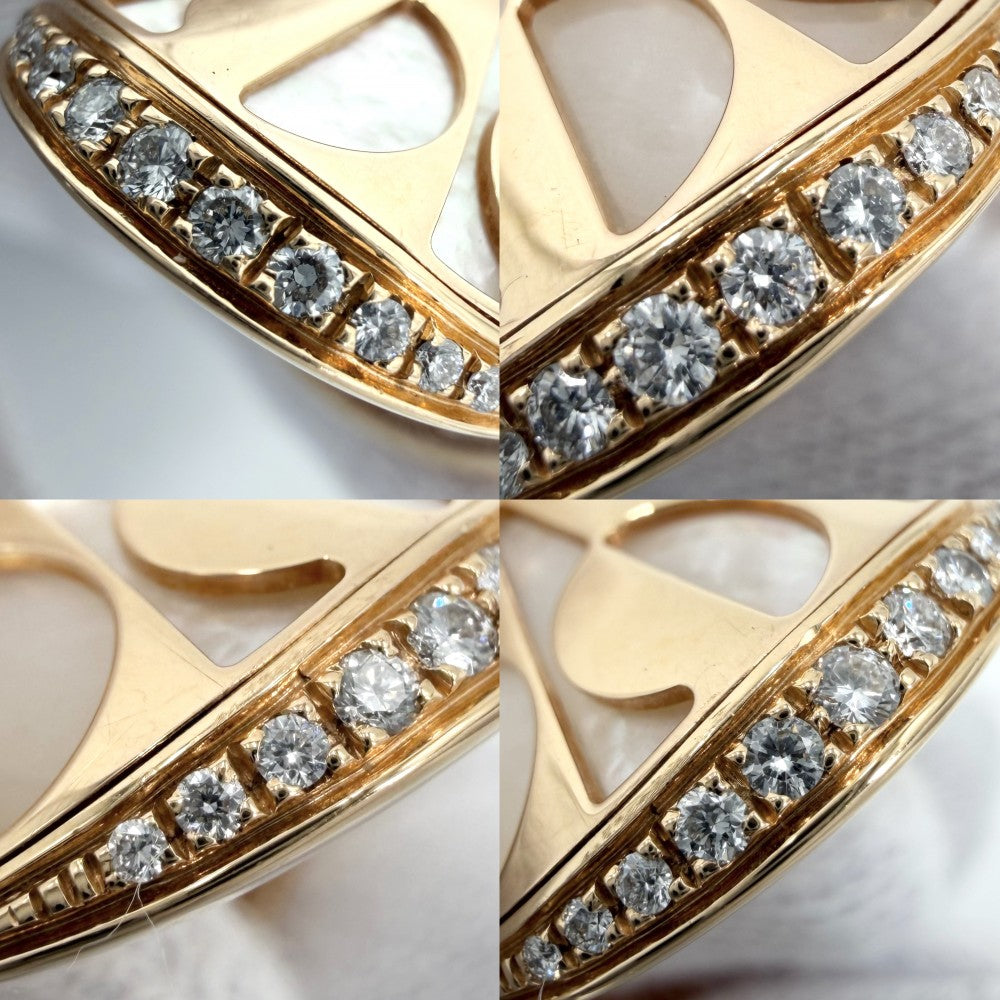 【開店SALE】 BVLGARI ブルガリ 指輪 インタルシオ リング ジュエリー アクセサリー 18金PG Au750 57サイズ K18ピンクゴールド シェル ダイヤモンド 約17号 レディース 約13.7g【中古品】