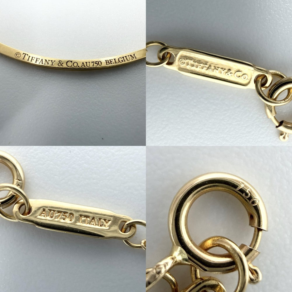 TIFFANY&Co. ティファニー ネックレス Tスマイル スモール ペンダント ジュエリー アクセサリー 18金YG Au750 K18イエローゴールド ダイヤモンド レディース 約2.2g【中古品】