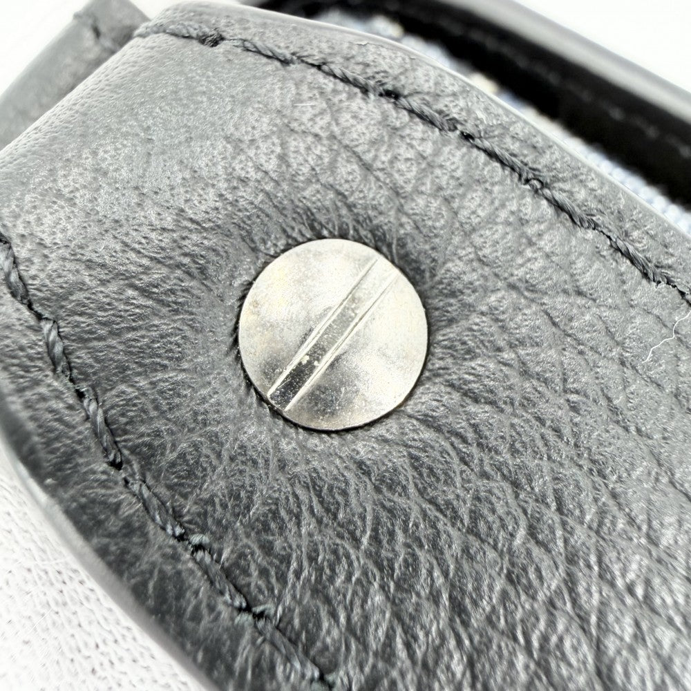 【開店SALE】 Christian Dior クリスチャンディオール ショルダーバッグ トロッター Saddle フラップ付きメッセンジャーバッグ ミニ 2ADCA435YKS_H27E レザー キャンバス ブラック 黒 ブルー 青 シルバー金具 メンズ【中古品】