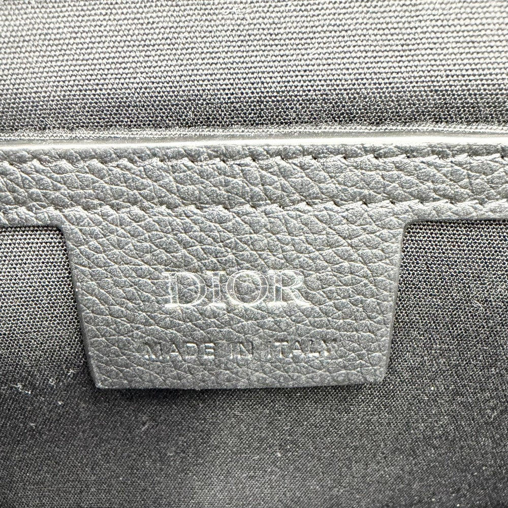 【開店SALE】 Christian Dior クリスチャンディオール ショルダーバッグ トロッター Saddle フラップ付きメッセンジャーバッグ ミニ 2ADCA435YKS_H27E レザー キャンバス ブラック 黒 ブルー 青 シルバー金具 メンズ【中古品】